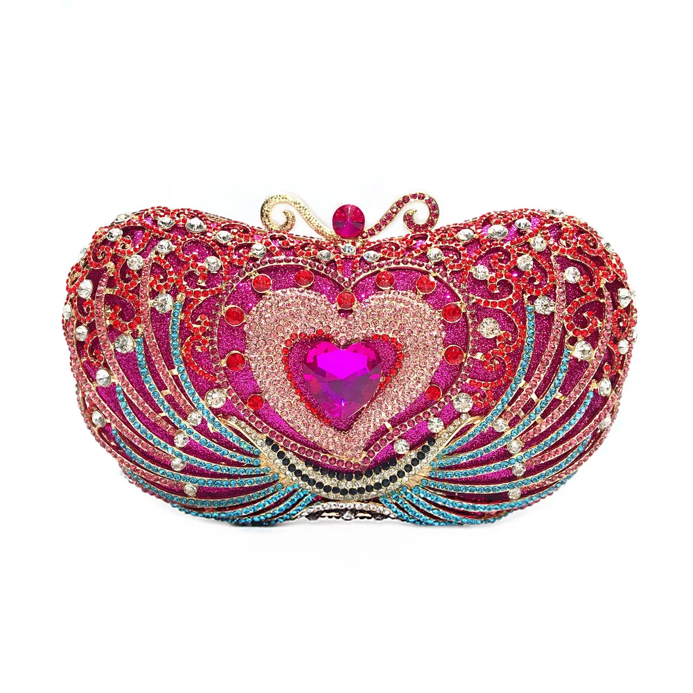 

DAIWEI NEW FASHION Women's Crystals / Hollow-out Alloy Evening Bag Crystal Clutch Party Purse Wedding Small Handbag