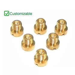 6 Pieces M6 Thread 6mm Motorcycle Main Jet Kit for DellOrto Carb Carburetor Injector Nozzle