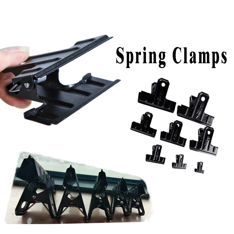 Heavy Duty Metal Spring Clips Wide-Mouth Black Spring Clamps for Woodworking, Photo Studio Background