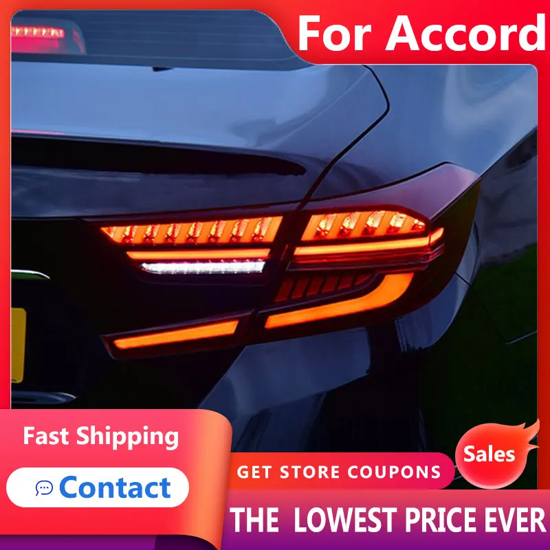 Hana para luzes traseiras accord 2018-2019, novo accord, lâmpada led, luz traseira, sinal drl, acessórios para automóveis