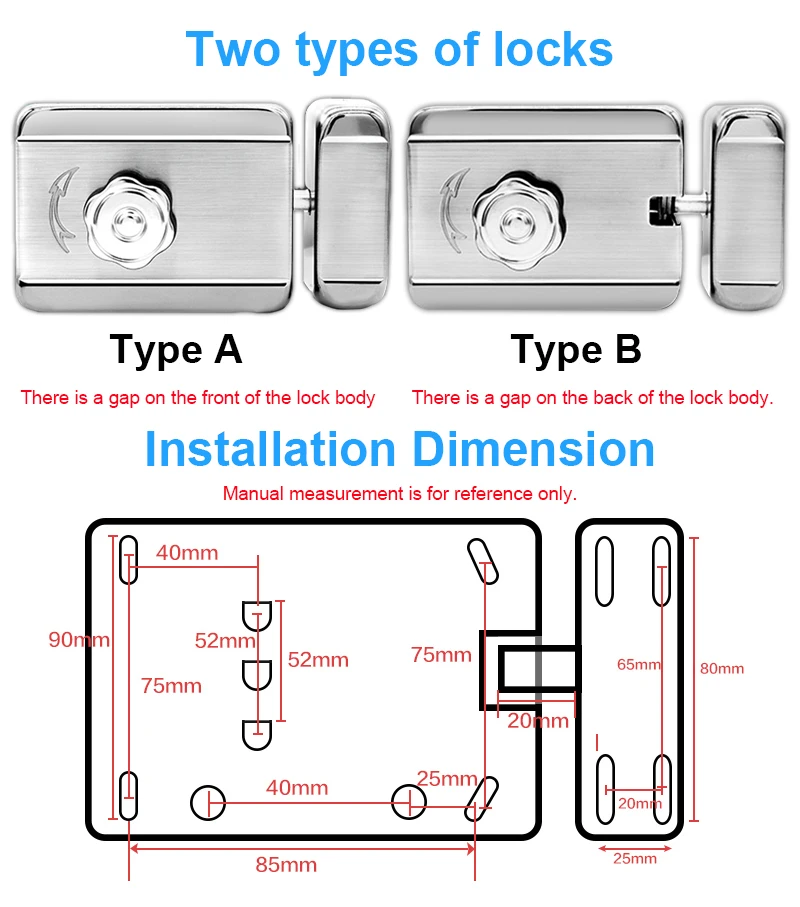 DC12V Logam Listrik Kunci Kunci Gerbang Sistem Akses Kontrol Elektronik Terintegrasi Pintu Rim Lock