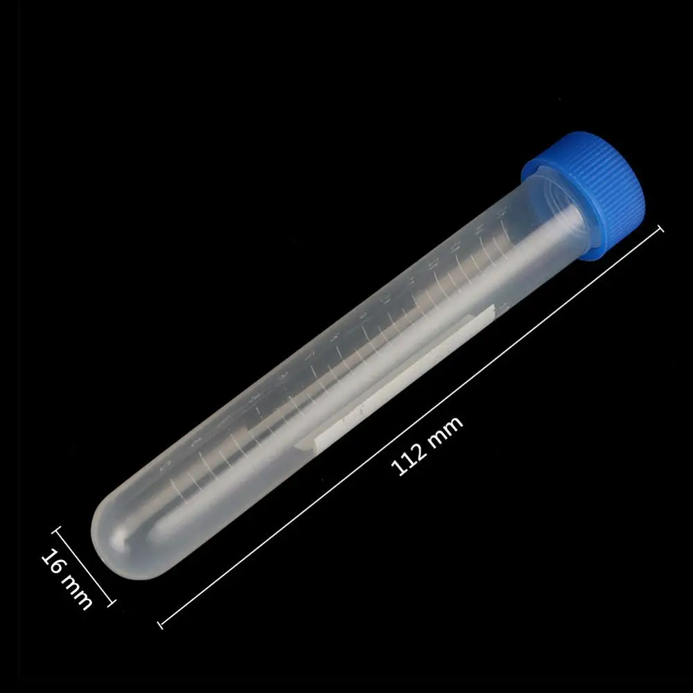 15ml Screw Cap Round Bottom Centrifuge Tube Free-standing Centrifugal Tube Laboratory Analysis Sample Vial 5 Pcs