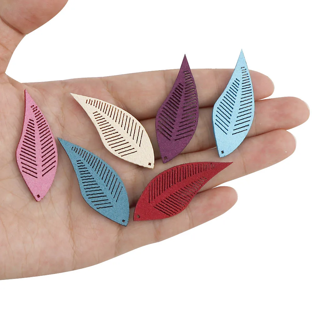 50/100Pcs Faux Leather Mix Small Leaves Tassel Jewelry Curtain Garments Decorative Accessories Key Bag Pendant Craft Tassels DIY