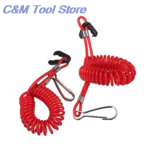 2 Stks/partij Nieuwe Boot Motor Kill Stop Schakelaar & Veiligheid Tether Lanyard Voor Tohatsu Buitenboordmotor Onderdelen