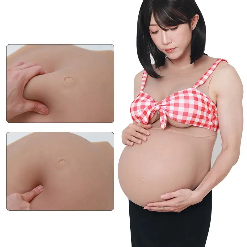 KnowU Upgraded Pregnant Belly Silicone Fake Belly For Cosplay Transgender Drag Queen Can Add Stretch Marks