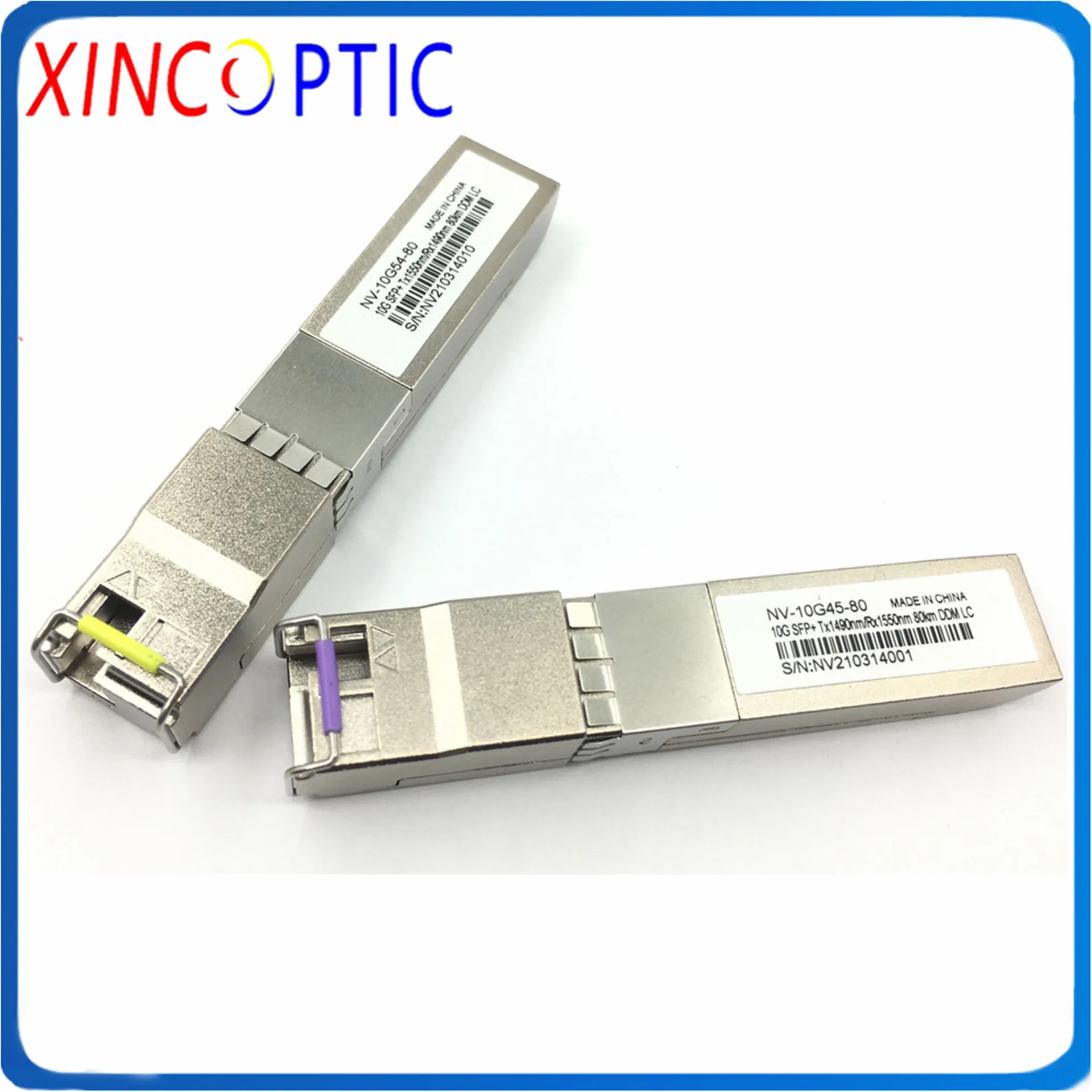 

2 пары GBIC WDM трансивер 10G 80km SFP модуль совместимый 10GBASE-BX80-D BiDi 1490nm-TX/1550nm-RX DOM LC оптический