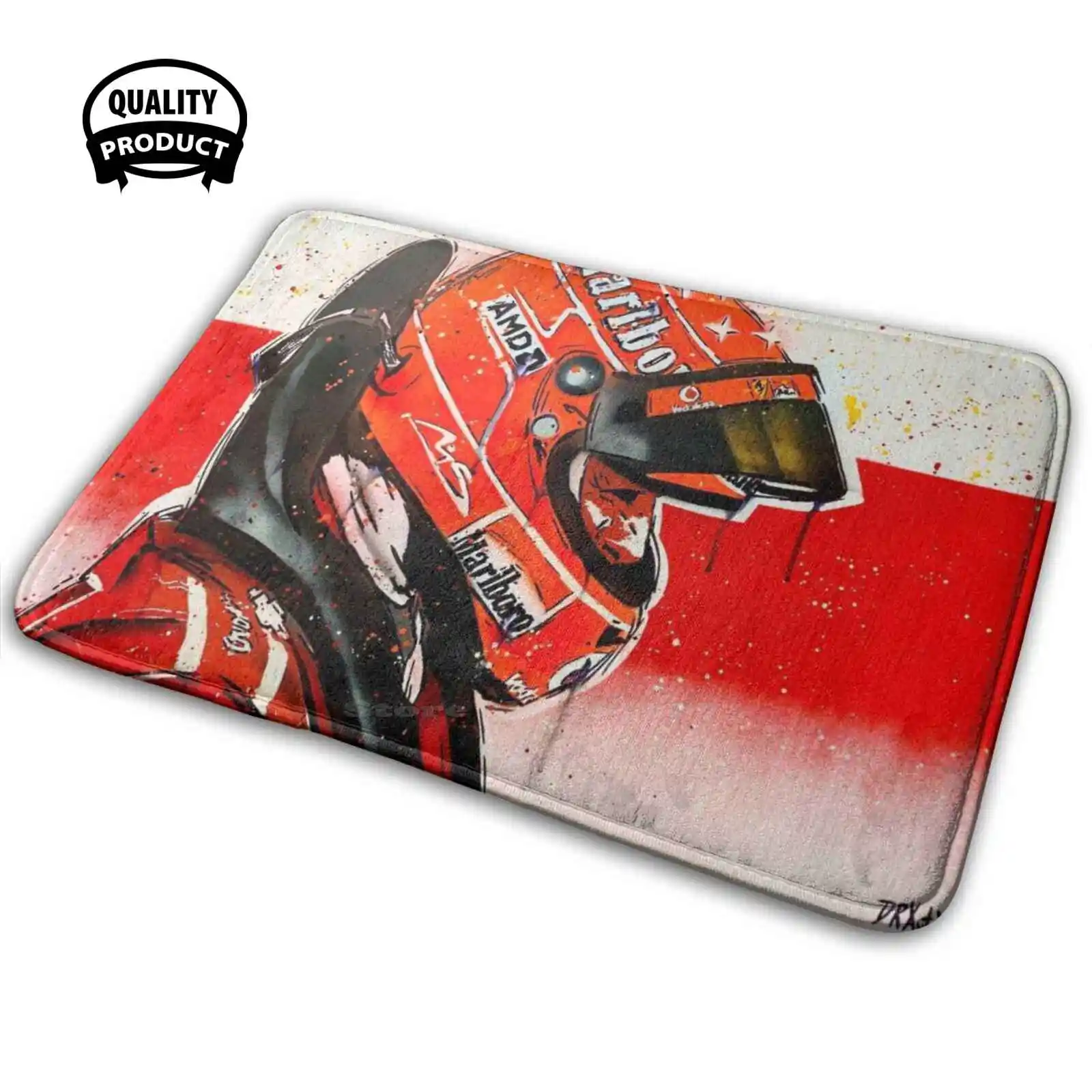 Michael Schumacher - Ferrari Graffiti Painting By Drautoart Soft Interesting Room Goods Rug Carpet Schumacher Michael