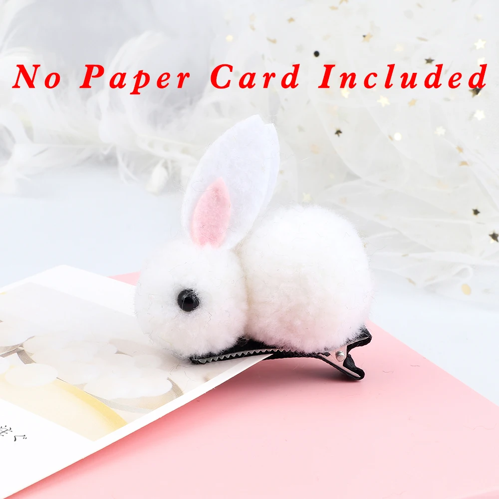 Children Plush Rabbit Hair Clip Accessories Lovely Soft Hairball Bunny Elastic Hair Band Headwear Ornaments Gifts For Girls Baby