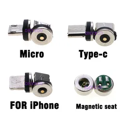 1pcs Round Magnetic Plug Micro USB Magnetic Charger Cable Plug USB Type C Magnet Cable Adapter 360 Rotate 8 Pin Cable Tips