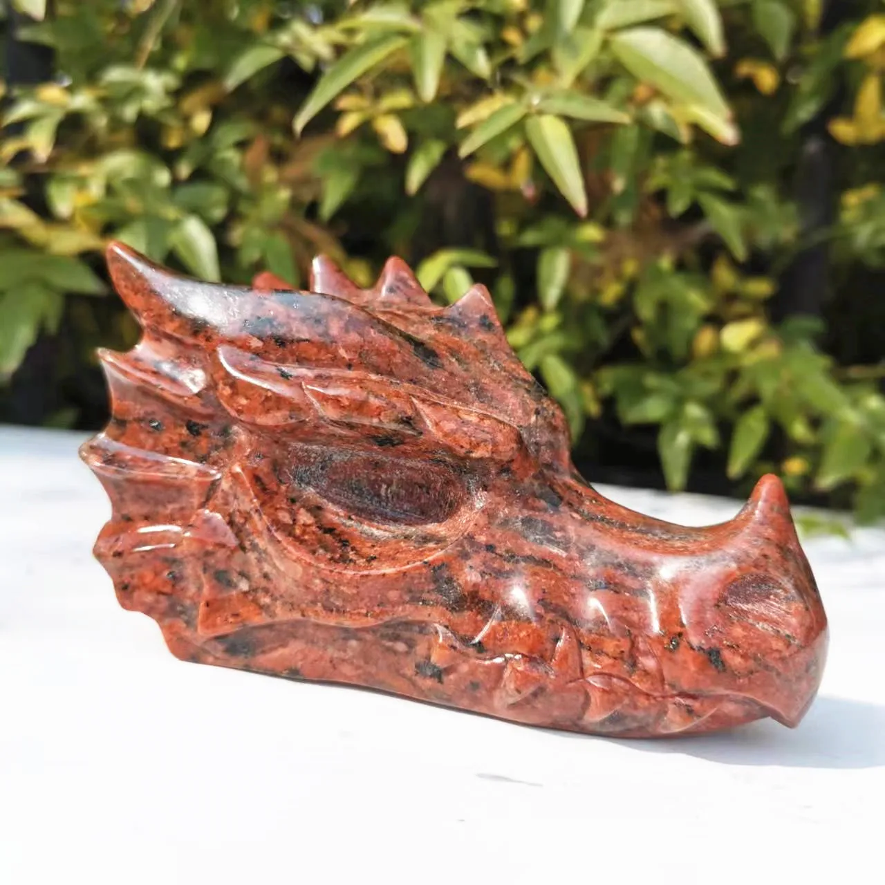 

Natural Red Obsidian Dragon Head Skull Healing Crystal Dragon Heads Powerful Statue