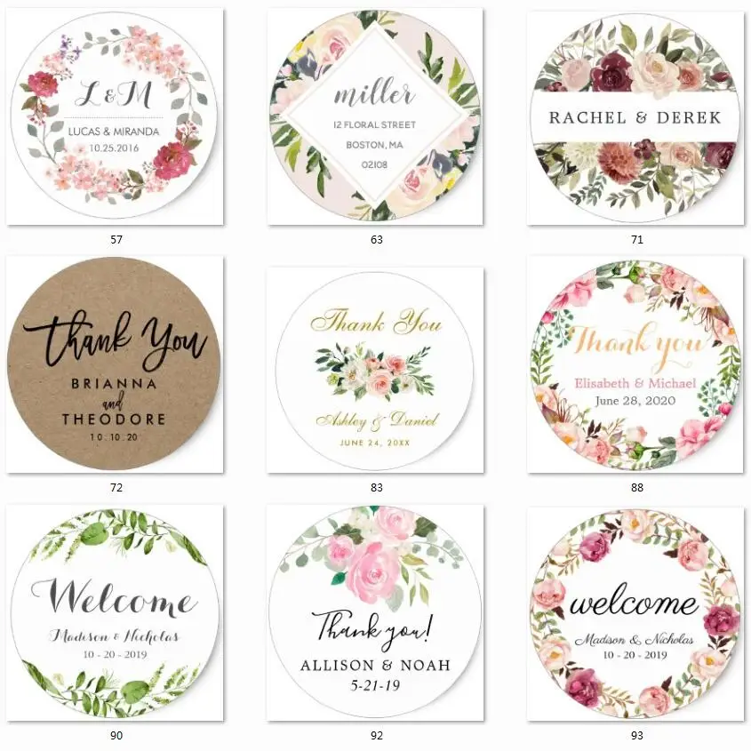 100PCS custom stickers/Wedding Stickers printed LOGO transparent clear adhesive round label Gift Tags Party Decorations paper