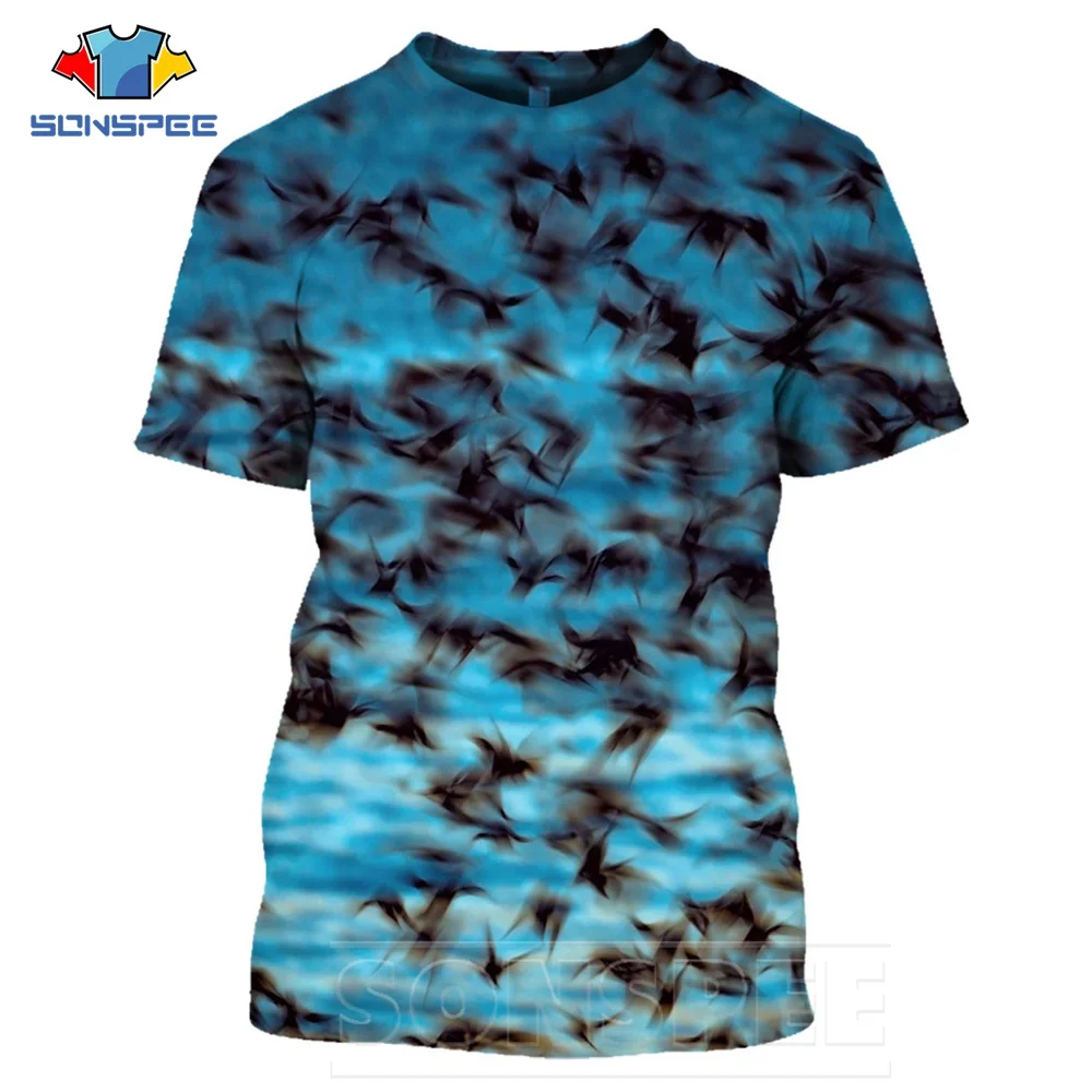 SONSPEE Summer Animal T-shirts 3D Print  Bird T Shirts Men Women Harajuku Fashion Hip Hop Short Dense Pattern Sleeve Streetwear