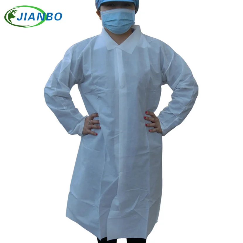 Jaleco descartável de laboratório, mais grosso, sms, tecido não tecido, macacão de trabalho, sala limpa, branco, à prova de poeira, roupas de trabalho protetoras