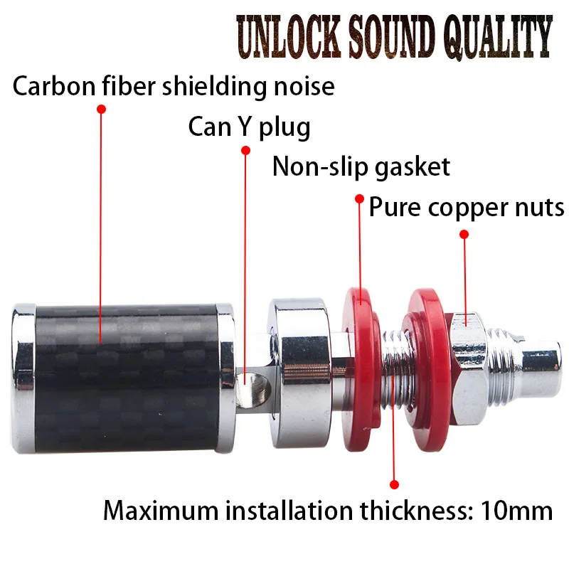 hifi black carbon fiber wiring post HIFI wiring board rhodium plated panel amplifier connection speaker cable banana plug socket