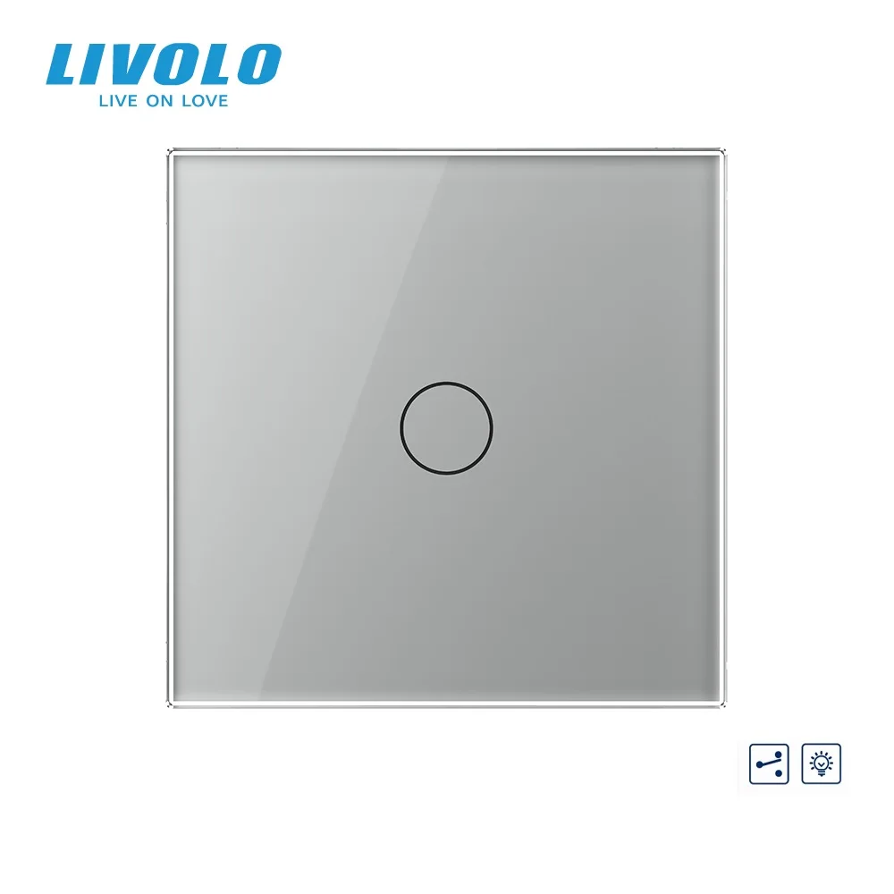 Livolo EU Standard 2 Way Glass Panel Led Dimming Lights Adaptive Dimmer Wall Touch Switch for Home VL-C701SD-11