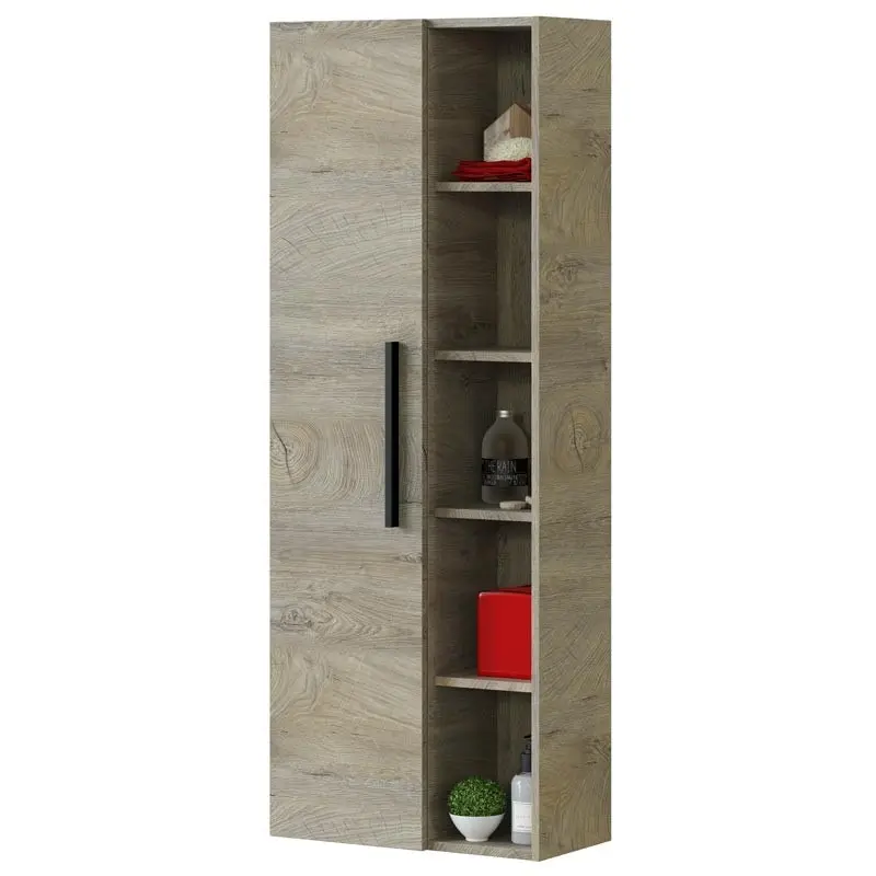 Column bathroom toilet 1 wardrobe and shelves Oak Alaska Industrial style storage 135x51x25 cm