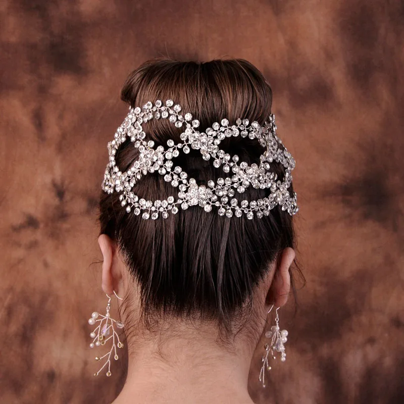 Floralbride Handmade Luxury Wired Clear Rhinestone Crystal Wedding Headband Bridal Princess Tiara Hair Accessories Women Jewelry