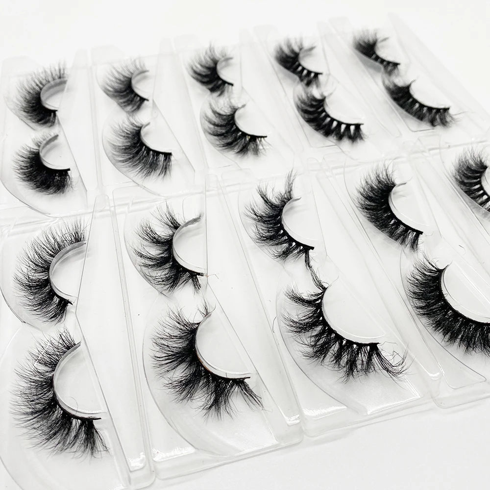 Wholesale 5D Mink Lashes Fluffy Soft Wispy Volume Natural Long Dramatic Cross False Eyelashes Thick Eye Lashes Reusable Makeup