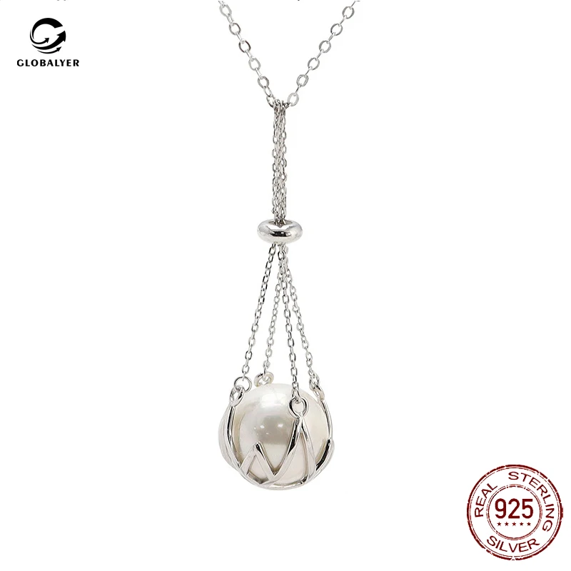 European and American explosive accessories S925 sterling silver pearl pendant Fashion simple necklace Silver pendant 040