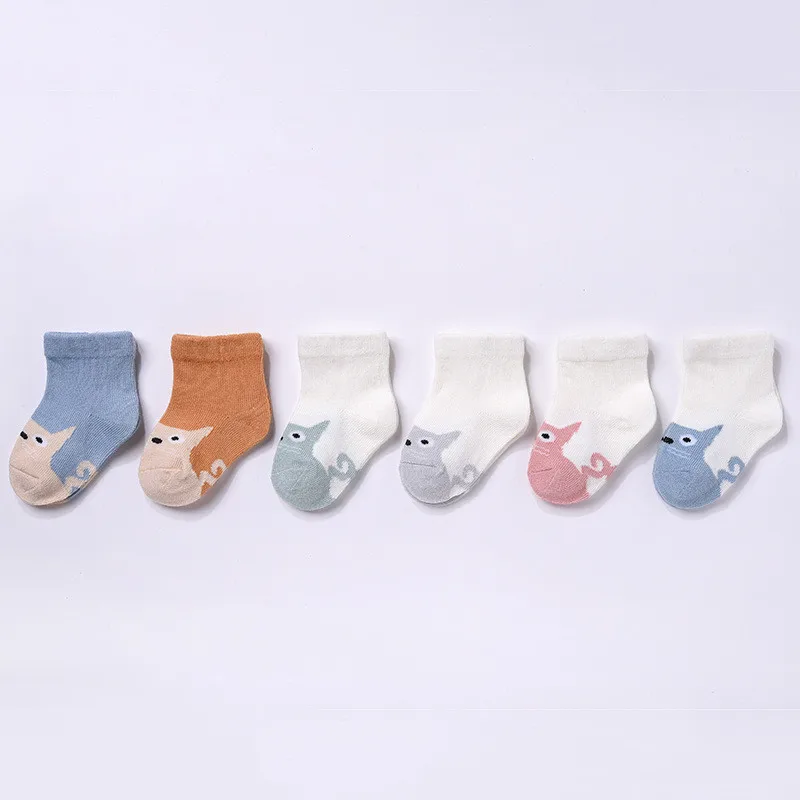 lawadka 6Pairs/set Newborn Baby Boy Socks Cotton Baby Girl Socks Autumn Winter Baby Socks for Girls Cartoon Striped Infant Thing