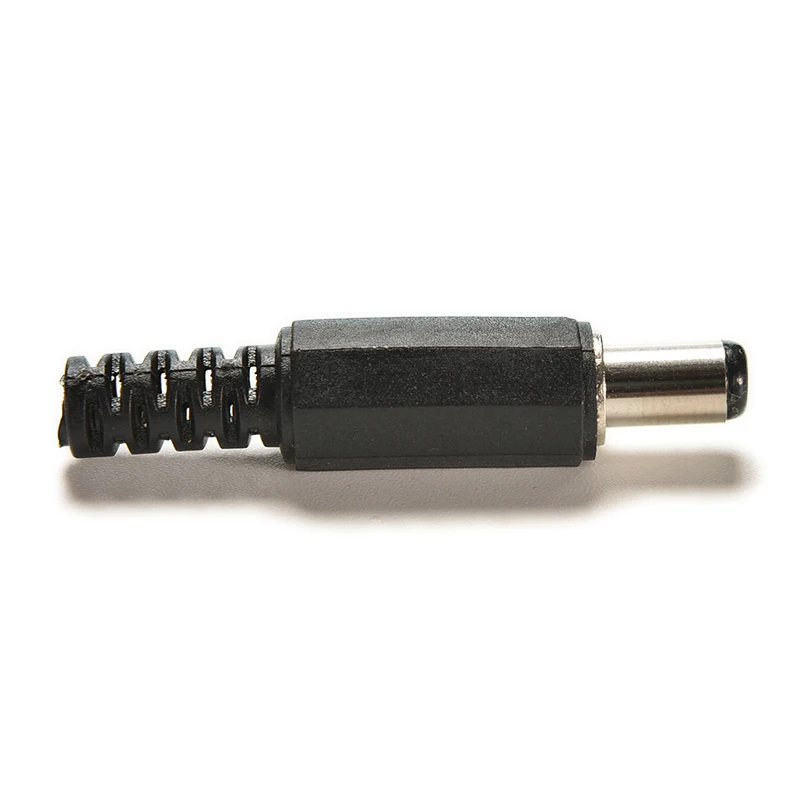 Adaptateur prise Jack mâle, connecteurs de câble d'alimentation cc pour caméra CCTV 2.5mm x 5.5mm avec pointe de couleur noire