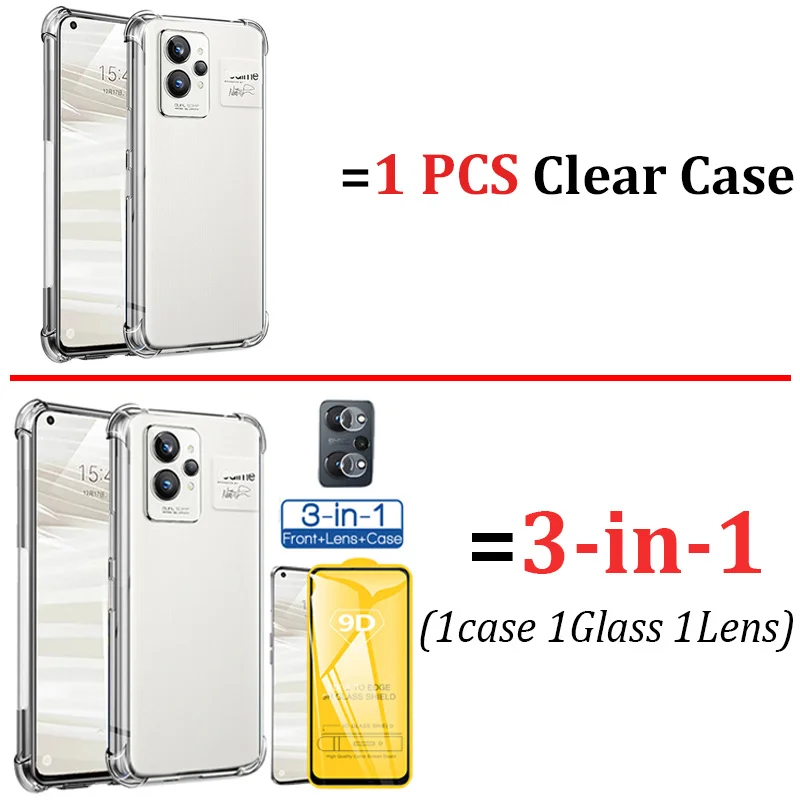 Transparent Shockproof Case For Realme GT 2 Pro Back Cover Realme 8 i 9i 9 Pro Plus Soft Silicone Case Realme GT Neo 2 3 2T Case