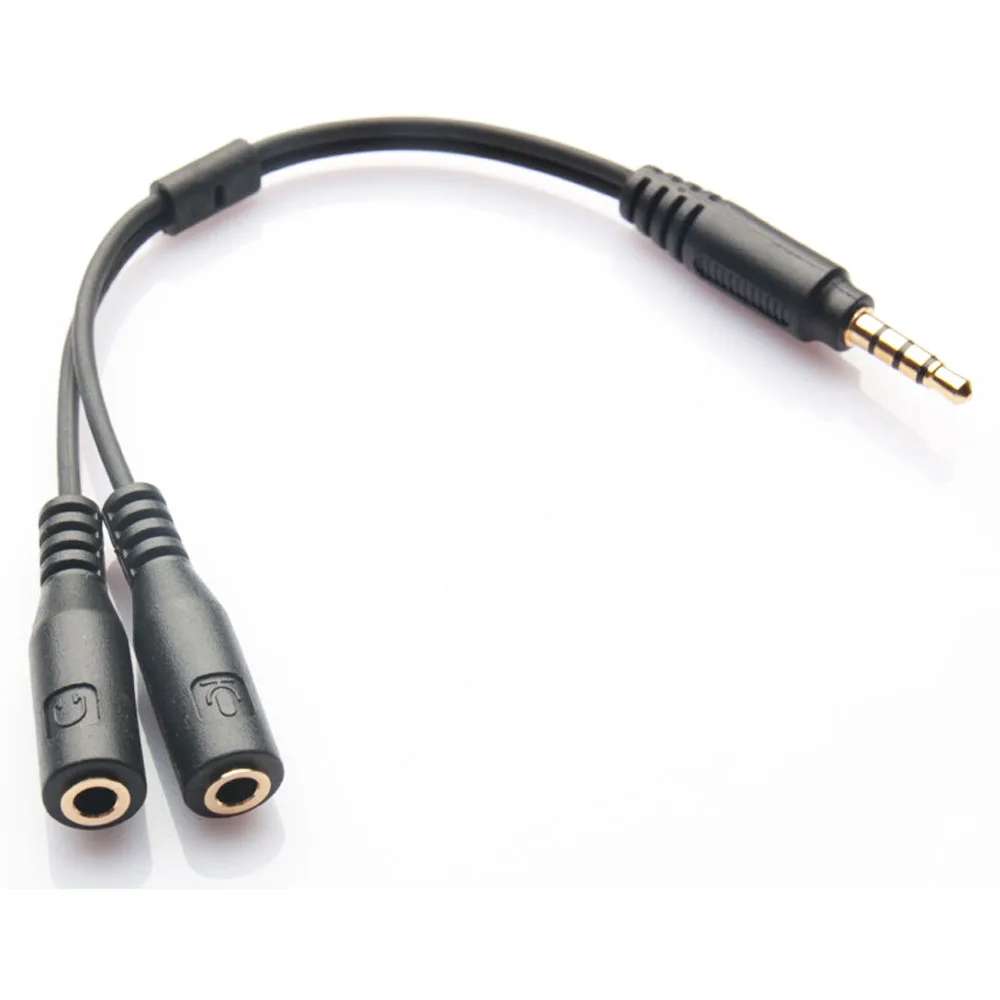 Аудио штекер Bochara 3,5 мм на гнездо 3,5 мм + Y-разветвитель для микрофона, караоке-кабель для смартфона