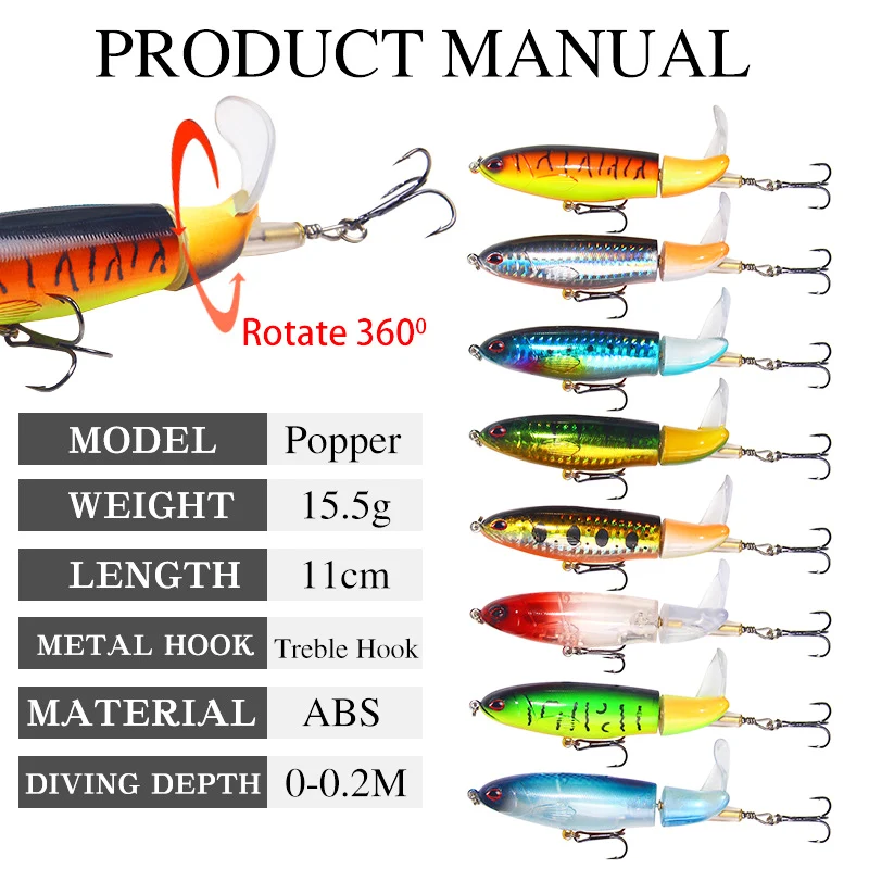 Whopper Plopper – Señuelo de superficie de cola giratoria - imagen 4