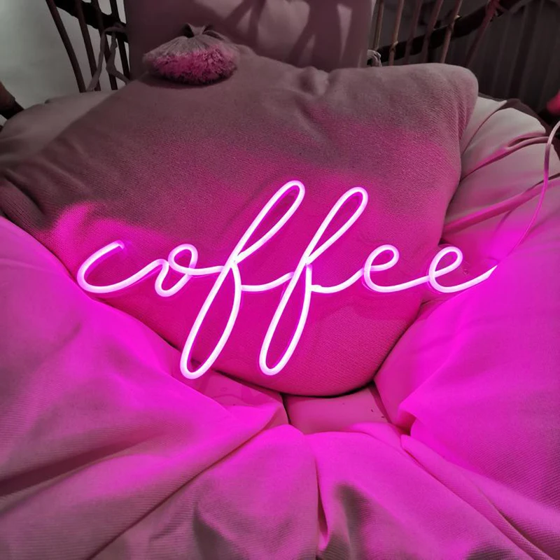 Coffee Shop Neon Sign Acrylic Flex Led Custom Pink light Wall Decor Shop Sign Ins Christmas Gift Home Wall Decr Sign