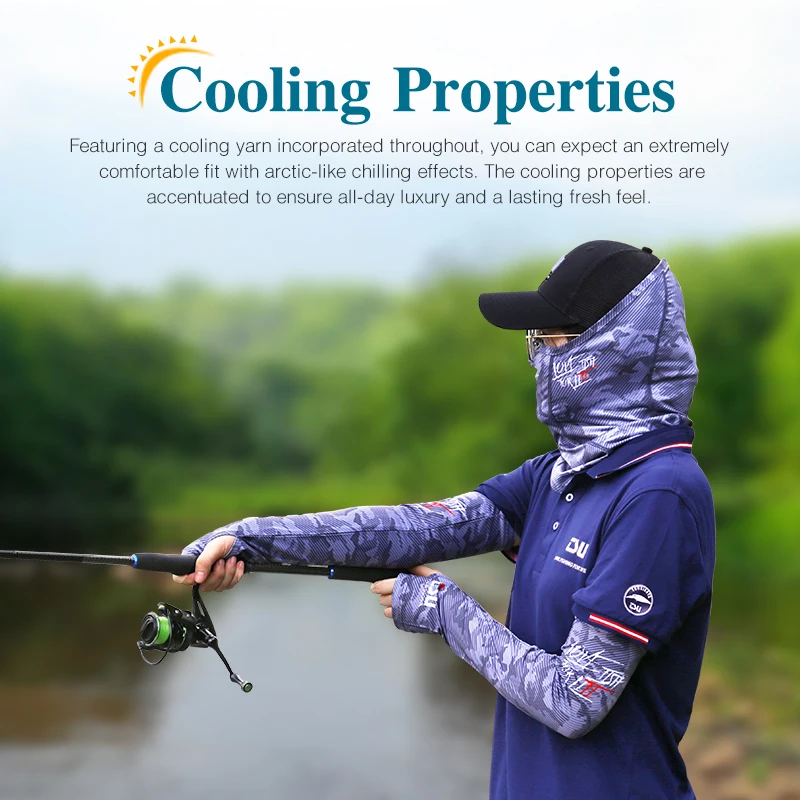 TSURINOYA Fishing Mask Breathable Head Neck Arm Sun Protector UV Protection High Elasticity  Protective Arm Sleeve