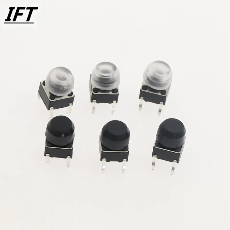 50pcs Free shopping 6*6mm transparent/black round button cap tactile switch cap for 6*6mm tactile switches