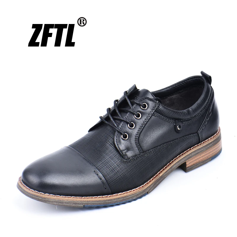 ZFTL New Men dress shoes genuine leather man oxford shoes big size male formal shoes casual men’s business shoes  048