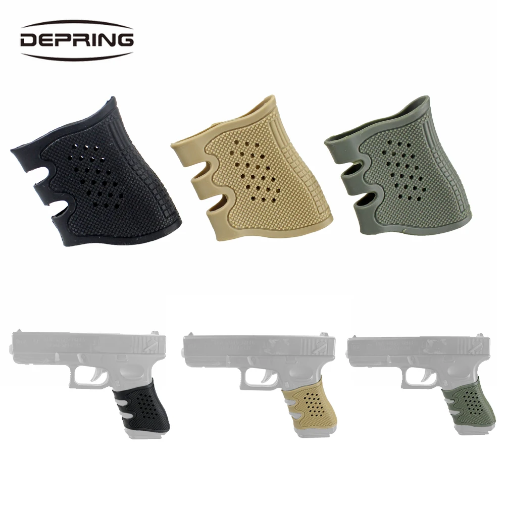 Guante de agarre de goma antideslizante táctico, funda de pistola para Glock 17, 19, 20, 21, 22, 23, 25, 31, 32, 34, 35, 37, 38, accesorios de caza