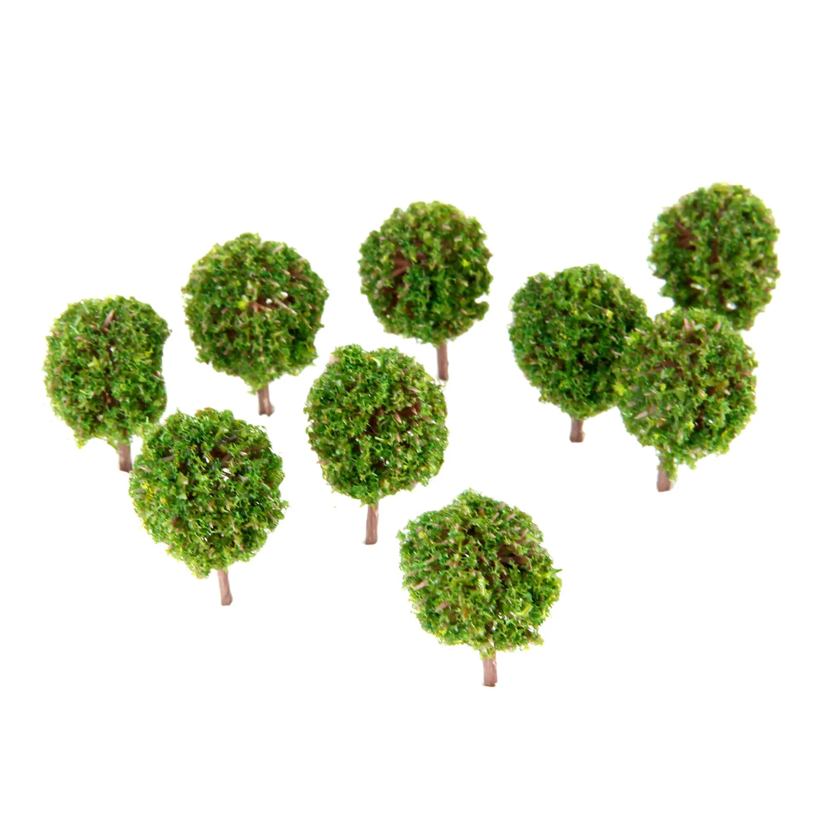 30Pcs 3.5cm Landscape Scenery Topiary Green Model Trees Railroad Train Diorama Layout Scene 1/100 OO HO Scale Artificial Plants