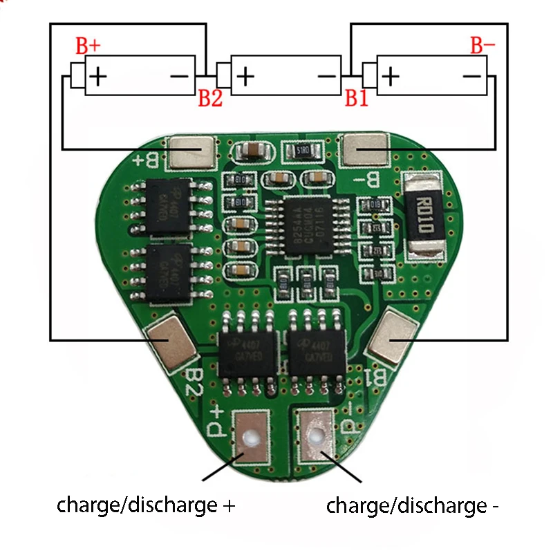

PCB BMS 3S 12V 18650 Lithium Battery Protection Board 11.1V 12.6V 8A 18650 Holder 3 Cell Pack Li-ion BMS PCM PCB