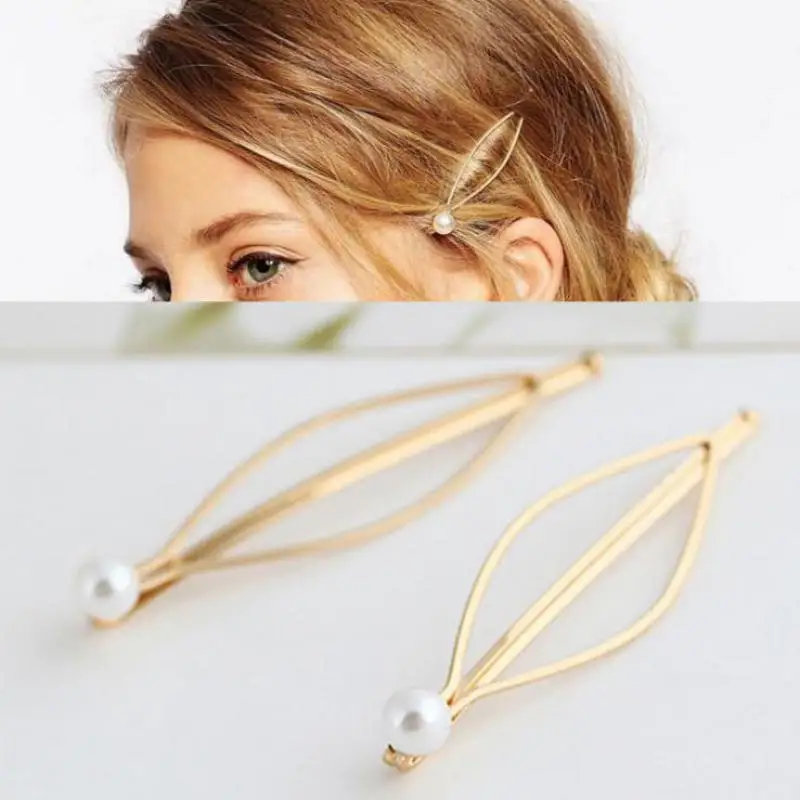 Punk Girl Hair Accessories Sales 2021 Fashion New Temperament All-match Acrylic Pearl Hairpin Side Clip Women's Clothing Sales