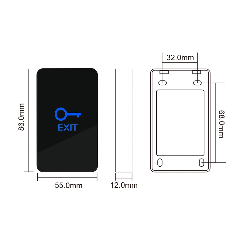 New C40 C50 C70 C86 C150 Touch Switch Touch Sensitive Switch 12V 24V Door Release Access Control Exit Button With Led