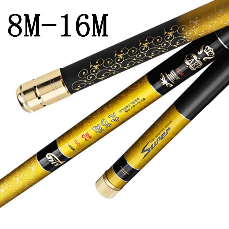 

8m 9m 10m 11m 12m 13m 14m 15m 16m Carbon Power Hand Rod Carp Fishing Rod Ultra Hard Super Light Strong Telescopic Pole A348