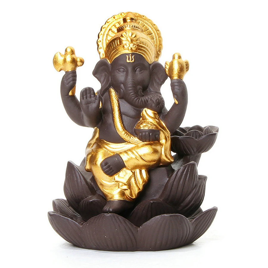 

Indian Ganesha Backflow Incense Burner Holder with Incense Cones For Home Decor