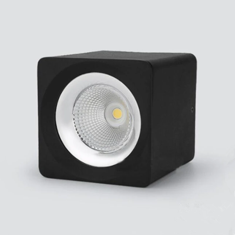 High Power Surface Mount Ceiling Light 10W 20W 30W Square Black/White Downlight 3000K/4000K/6000K Spot Lamp