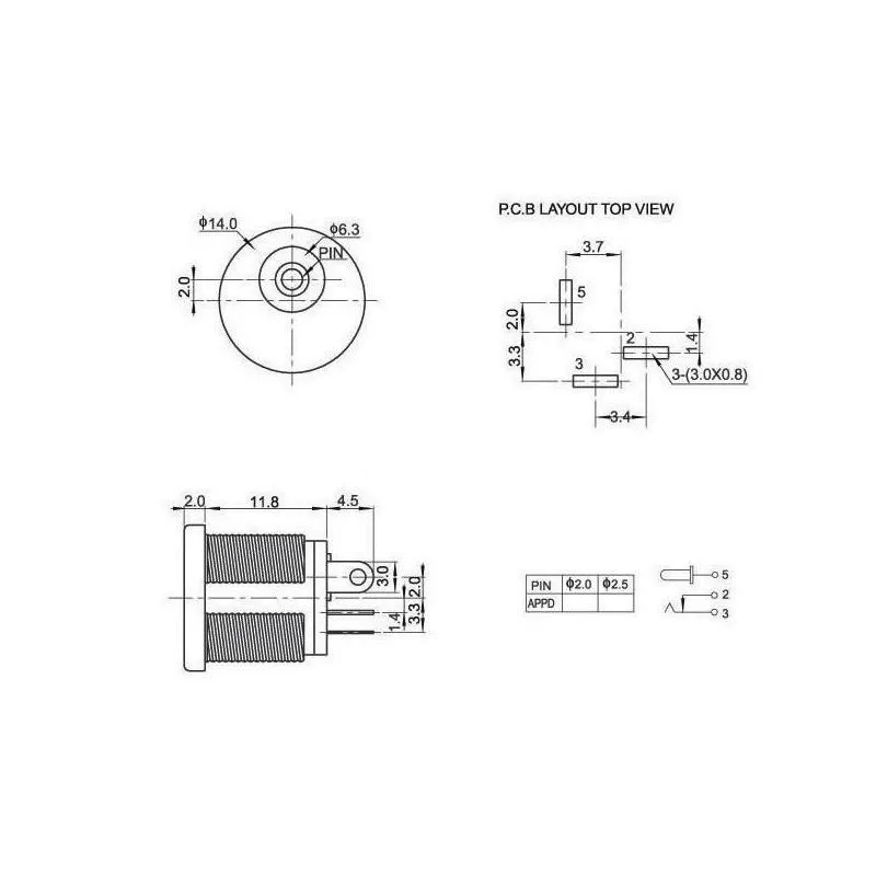 10Pcs DC-022 5.5-2.5 / 5.5 x 2.5mm DC Power Socket/ DC Connector Panel Mounting DC022 White