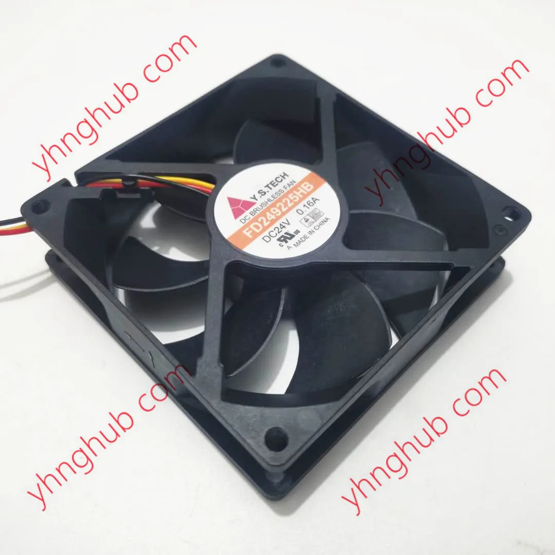 

Y.S TECH FD249225HB DC 24V 0.16A 92x92x25mm 3-Wire Server Cooling Fan