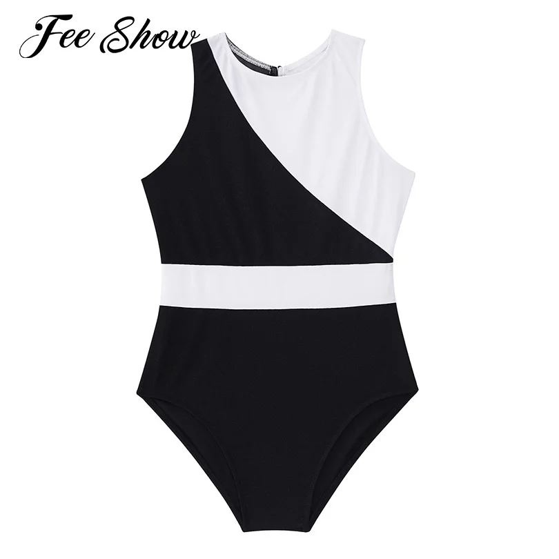 Toddler Girls Gymnastics Leotard Bodysuit for Dancing Ballet Leotards Clothes Dance Wear Bodysuits Mesh Patchwork Dance Leotards