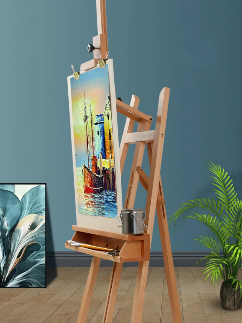 Large Easel Foldable Caballete Artist Oil Paint Stand Portable Wood Painting Easel Stand Sztaluga Art Supplies for Artist Lienzo