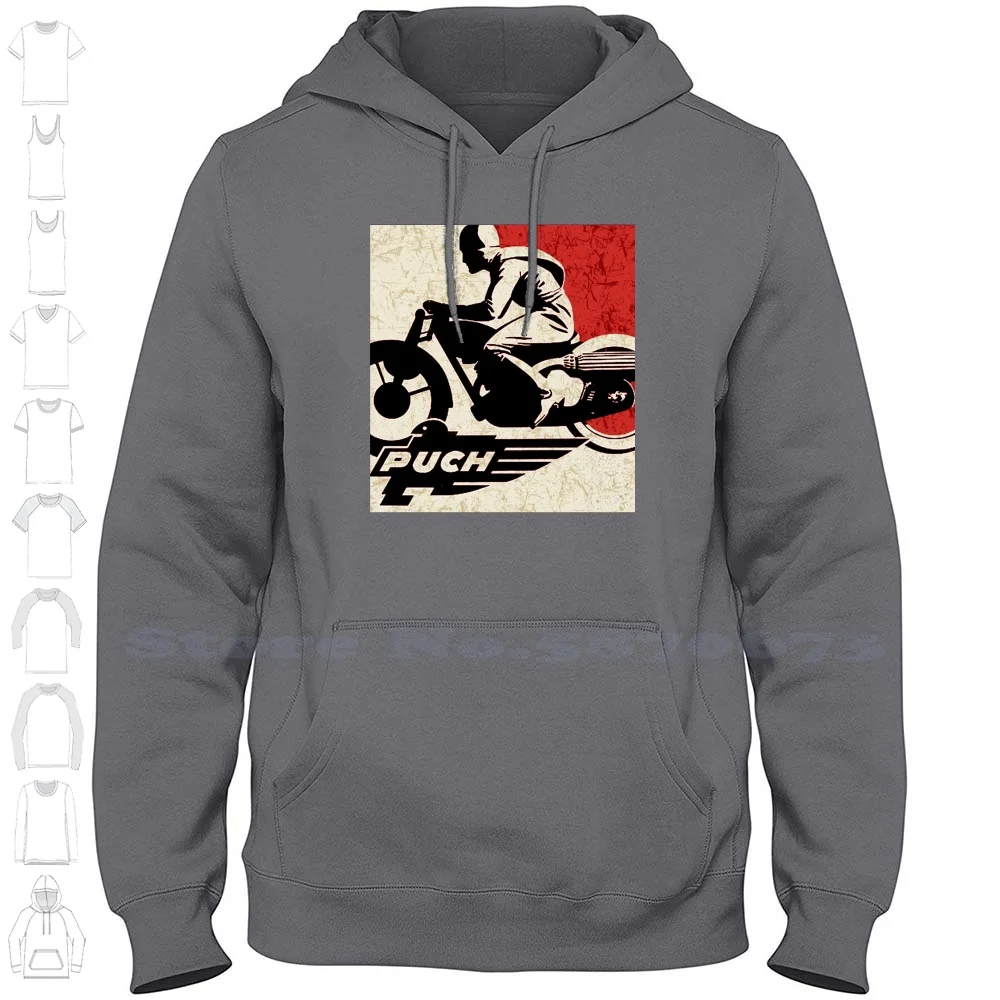 Puch Motorcycles 100% Cotton Hoodie T-Shirt Puch Motorcycles Scooter Moped Vintage Race Bike Motorcycle Club Birthday Christmas