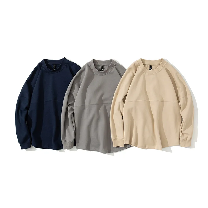 

Ga-202 Casual Loose Men Sweatshirts Basic Japan Style Simple Solid Color All-Match o-Neck Sport Student Campus Cargo Pullovers