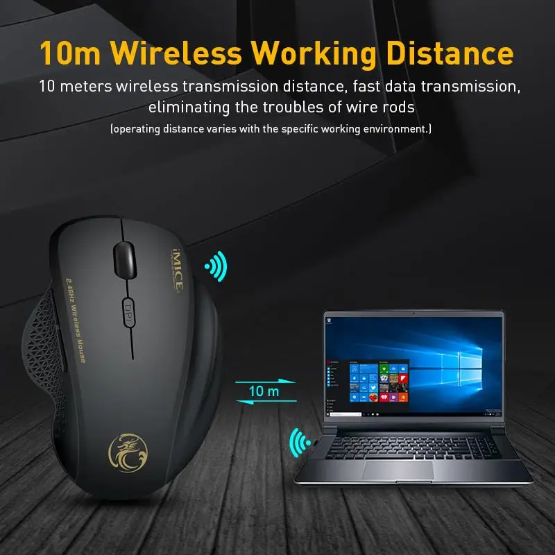 Ergonomic Mouse Wireless Mouse Computer Mouse For PC Laptop 2.4Ghz USB Mini Mause 1600 DPI 6 buttons Optical Mice