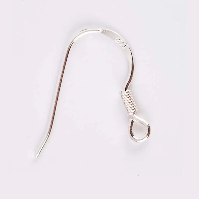 Genuine Real Solid 925 sterling Silver Ear Clasps Hooks Fittings Flat Wire Hook For Making Earrings Jewelry Findings