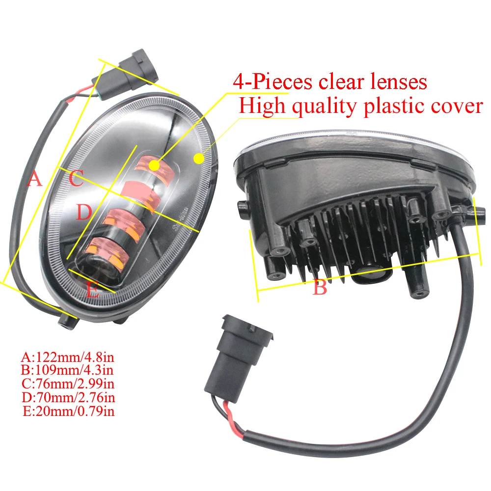 1 Set Car Fog Lights Lamp Kits White / Yellow Color LED /+ Halogen Light for Honda Stream RSZ (RN6) 07.2006 2007 2008 05.2009