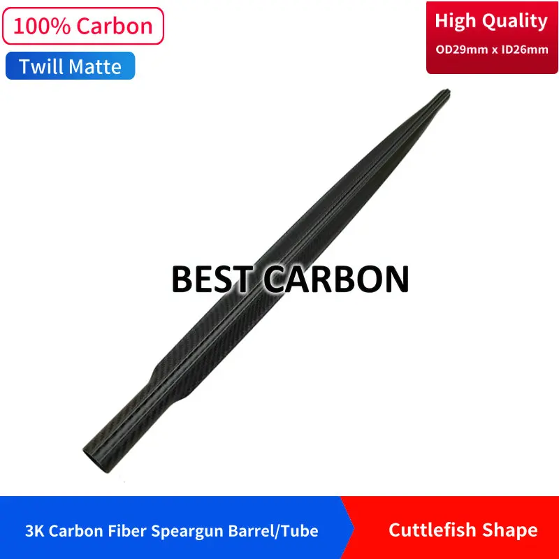 High quality cuttlefish Shape 29mmx26mm Twill Matte 3K Carbon Fiber spearfishing barrel, speargun tube, railguns